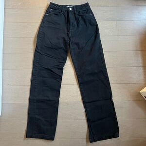 We wore what black straight leg jeans